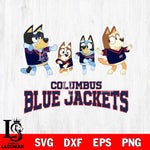 Columbus Blue Jackets Bluey Dance Mode Squats Svg Eps Dxf Png File, Digital Download, Instant Download