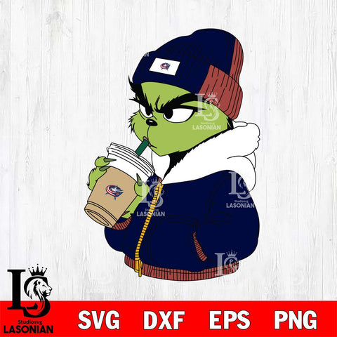 Columbus Blue Jackets Boujee Grinch 6 Svg Eps Dxf Png File, Digital Download, Instant Download