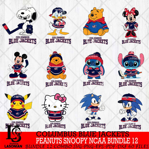 Columbus Blue Jackets Disney Hockey NHL Bundle 12 SVG DXF EPS PNG FILE,NHL Bundle File Cut,Disney Digital Download,Instant Download, Silhouette