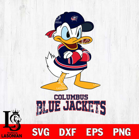 Columbus Blue Jackets Donald Duck NHL Hockey SVG DXF EPS PNG FILE,NHL File Cut,Disney Digital Download,Instant Download, Silhouette