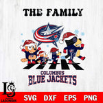 Columbus Blue Jackets Family Bluey Christmas Svg Eps Dxf Png File, Digital Download