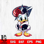 Columbus Blue Jackets Fancy Daisy Duck Disney Svg Eps Dxf Png File, Digital Download, Instant Download
