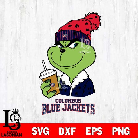 Columbus Blue Jackets Grinch hat Svg Eps Dxf Png File, Digital Download, Instant Download