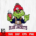 Columbus Blue Jackets Grinch with coffee Svg Eps Dxf Png File, Digital Download, Instant Download