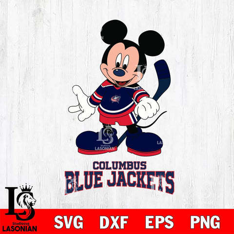 Columbus Blue Jackets Mickey NHL Hockey SVG DXF EPS PNG FILE,NHL File Cut,Disney Digital Download,Instant Download, Silhouette