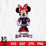 Columbus Blue Jackets Minnie Mouse NHL Hockey SVG DXF EPS PNG FILE,NHL File Cut,Disney Digital Download,Instant Download, Silhouette