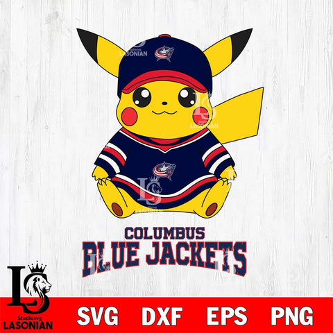 Columbus Blue Jackets Pikachu NHL Hockey SVG DXF EPS PNG FILE,NHL File Cut,Disney Digital Download,Instant Download, Silhouette