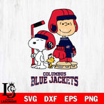 Columbus Blue Jackets Snoopy and Charlie Brown Hockey Svg Eps Dxf Png File, Digital Download , Instant Download, Svg Files