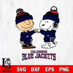 Columbus Blue Jackets Snoopy and Charlie Brown Hockey Sport Svg Eps Dxf Png File, Digital Download , Instant Download, Svg Files