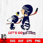 Columbus Blue Jackets Snoopy and Charlie Brown Lets go Svg Eps Dxf Png File, Digital Download , Instant Download, Svg Files