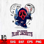Columbus Blue Jackets Stitch Ghost Face Halloween 2 Svg Eps Dxf Png File, Digital Download, Instant Download