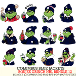 Columbus Blue Jackets  Boujee Grinch NHL Bundle 12 SVG Eps Dxf Png File, Digital Download, Instant Download