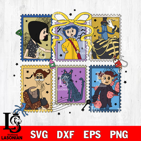 Coraline horror stamps SVG DXF EPS PNG FILE,Halloween File Cut, NCAA Digital Download,Instant Download,Christmas Silhouette