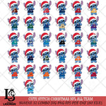 Cute Stitch Christmas NFL ALL TEAM Svg Eps Dxf Png File, Digital Download, Instant Download