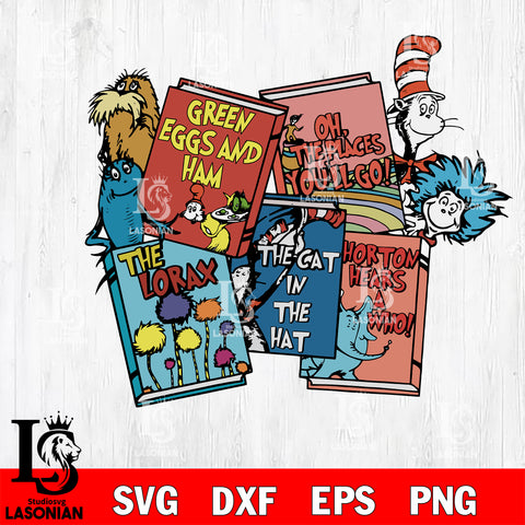 Dr Seuss Friends svg , Retro Dr. Seuss svg , The Cat In The Hat, National Read Across America svg eps dxf png file, Digital Download,Instant Download