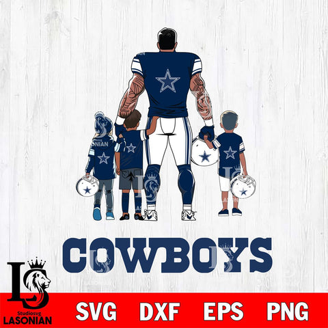Dallas Cowboys 4 Father and son Rugby SVG DXF EPS PNG FILE,NFL SVG, Father day Digital Download,Instant Download, Silhouette