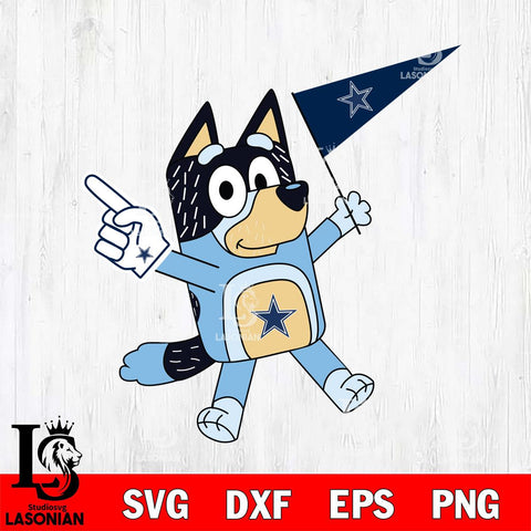 Dallas Cowboys Bandit Bluey Flag Svg Eps Dxf Png File,NFL Cut Svg Files,Digital File,Sublimation