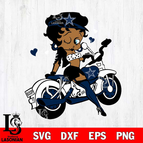 Dallas Cowboys Betty Boop And Badass Motor SVG Svg Eps Dxf Png File, Digital Download, Instant Download