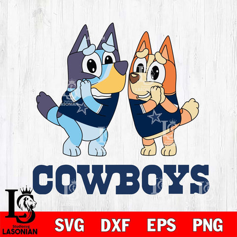 Dallas Cowboys Bluey & Bingo 5 Svg Eps Dxf Png File, NFL svg, Digital Download, Instant Download