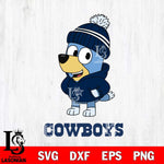 Dallas Cowboys Bluey Hoodie Sport Svg Eps Dxf Png File, Digital Download ,Instant Download, Cricut File