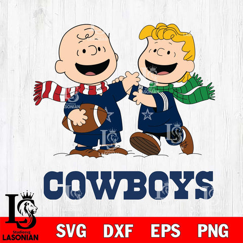 Dallas Cowboys Charlie Brown & Linus Football Cricut,Christmas SVG DXF EPS PNG FILE, Digital Download,Instant Download, Silhouette