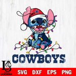 Dallas Cowboys Cute Stitch Christmas Svg