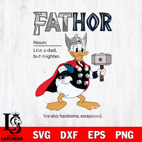 Dallas Cowboys Donald Duck Fathor Sport Svg Eps Dxf Png File, NFL File Cut,Digital Download,Instant Download,Disney Svg Files