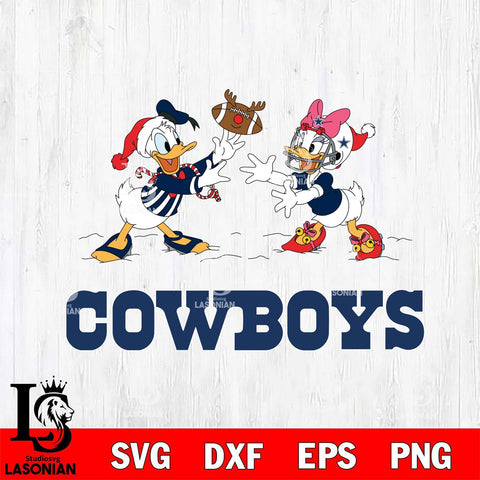 Dallas Cowboys Donald Duck & Daisy Duck Football Cricut,Christmas SVG DXF EPS PNG FILE, Digital Download,Instant Download, Silhouette