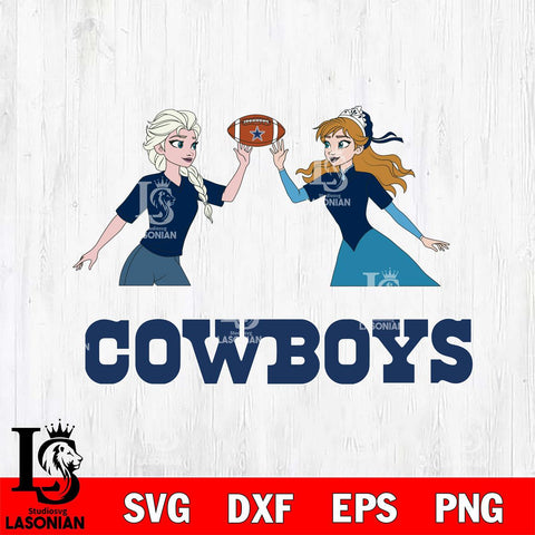 Dallas Cowboys Elsa & Anna Football Cricut,Christmas SVG DXF EPS PNG FILE, Digital Download,Instant Download, Silhouette