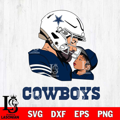 Dallas Cowboys Father And Child Rugby SVG DXF EPS PNG FILE,NFL SVG, Father day Digital Download,Instant Download, Silhouette