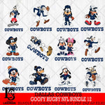 Dallas Cowboys Goofy Rugby NFL Bundle 12 SVG DXF EPS PNG FILE,NFL bundle svg ,Football Digital Download,Instant Download, Silhouette
