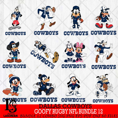 Dallas Cowboys Goofy Rugby NFL Bundle 12 SVG DXF EPS PNG FILE,NFL bundle svg ,Football Digital Download,Instant Download, Silhouette