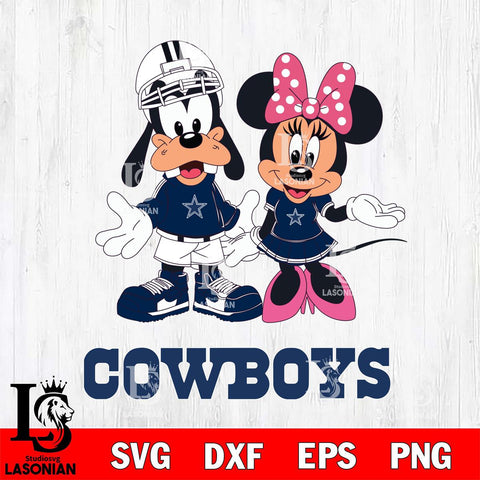 Dallas Cowboys Goofy and Minnie mouse Football SVG DXF EPS PNG FILE,NFL Cricut ,Football Digital Download,Instant Download, Silhouette
