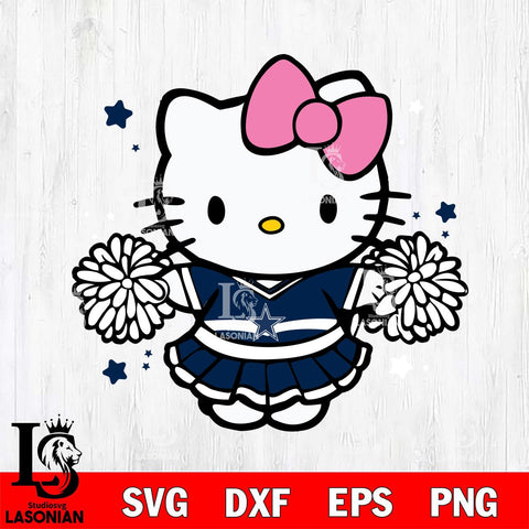 Dallas Cowboys Hello Kitty Cheerleader 10 Svg Eps Dxf Png File, Digital Download, Instant Download