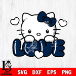Dallas Cowboys Hello Kitty Love Svg Eps Dxf Png File, Digital Download, Instant Download
