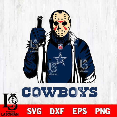 Dallas Cowboys Jason Voorhees Horror 3 Svg Eps Dxf Png File, NFL svg, Digital Download, Instant Download
