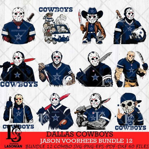 Dallas Cowboys Jason Voorhees Horror Bundle 12 SVG Svg Eps Dxf Png File,Bundle NFL svg, Digital Download, Instant Download
