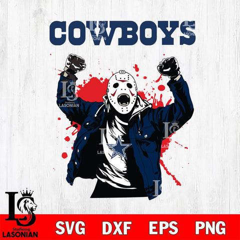Dallas Cowboys Jason Voorhees Horror Halloween 3 Svg Eps Dxf Png File, Digital Download, Instant Download