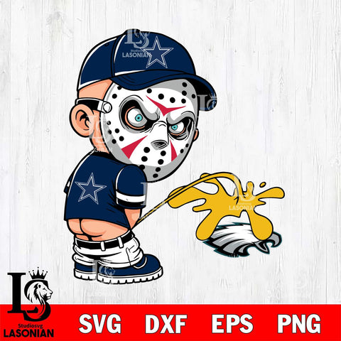 Dallas Cowboys Jason Voorhees Piss On Philadelphia Eagles Svg Eps Dxf Png File, Digital Download, Instant Download