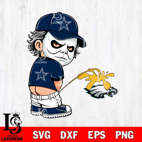 Dallas Cowboys Michael Myers Piss On Philadelphia Eagles Svg Eps Dxf Png File, Digital Download, Instant Download