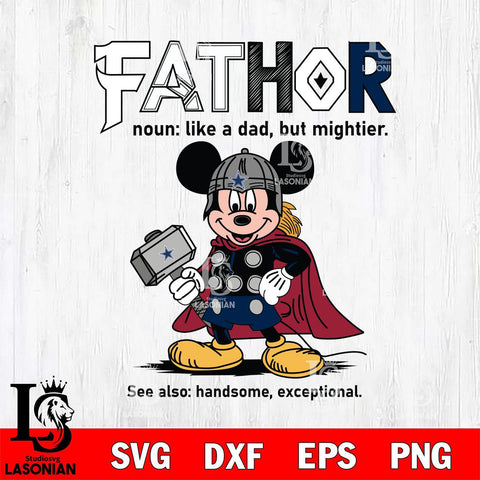 Dallas Cowboys Mickey Fathor Sport Svg Eps Dxf Png File, NFL File Cut,Digital Download,Instant Download,Disney Svg Files