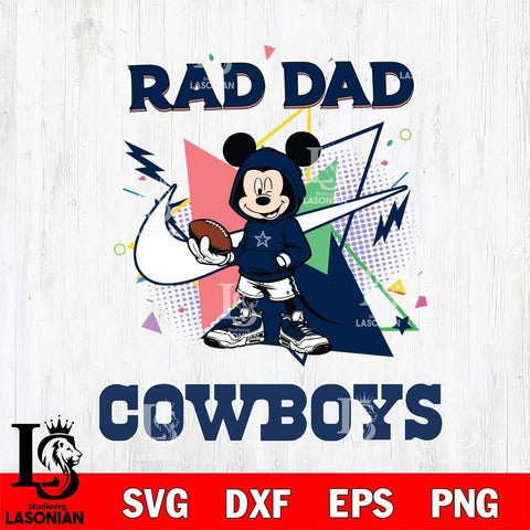 Dallas Cowboys Mickey Wearing Hoodie Rad Dad SVG DXF EPS PNG FILE, Disney Father day File Cut,Digital Download,Instant Download,Disney Svg Files
