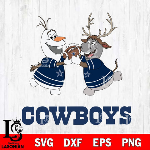 Dallas Cowboys Olaf & Sven Football Cricut,Christmas SVG DXF EPS PNG FILE, Digital Download,Instant Download, Silhouette