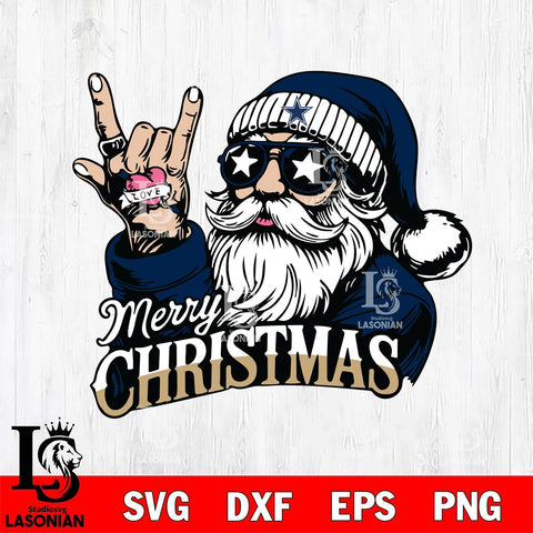 Dallas Cowboys Rock Santa Claus Football Svg Eps Dxf Png File,NFL Svg Files,Digital Download,Sublimation,Instant Download