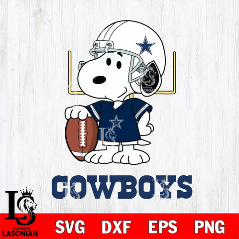 Dallas Cowboys Snoopy Player Football SVG DXF EPS PNG FILE,Snoopy File Cut, Nfl Digital Download,Instant Download, Silhouette