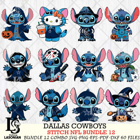 Dallas Cowboys Stitch Horror Bundle 12 SVG Eps Dxf Png File, Bundle NFL svg, Digital Download, Instant Download