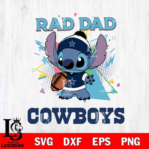 Dallas Cowboys Stitch Rad Dad SVG DXF EPS PNG FILE, Disney Father day File Cut,Digital Download,Instant Download,Disney Svg Files