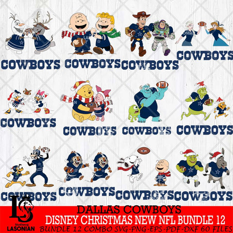 Dallas Cowboys  Disney Christmas New NFL Bundle 12 Cricut,Christmas SVG DXF EPS PNG FILE, NFL Digital Download,Instant Download, Silhouette
