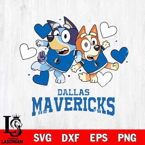 Dallas Mavericks Bluey & Bingo 10 Svg Eps Dxf Png File, NBA svg, Digital Download, Instant Download