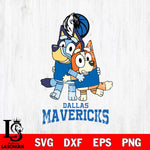 Dallas Mavericks Bluey & Bingo 12 Svg Eps Dxf Png File, NBA svg, Digital Download, Instant Download